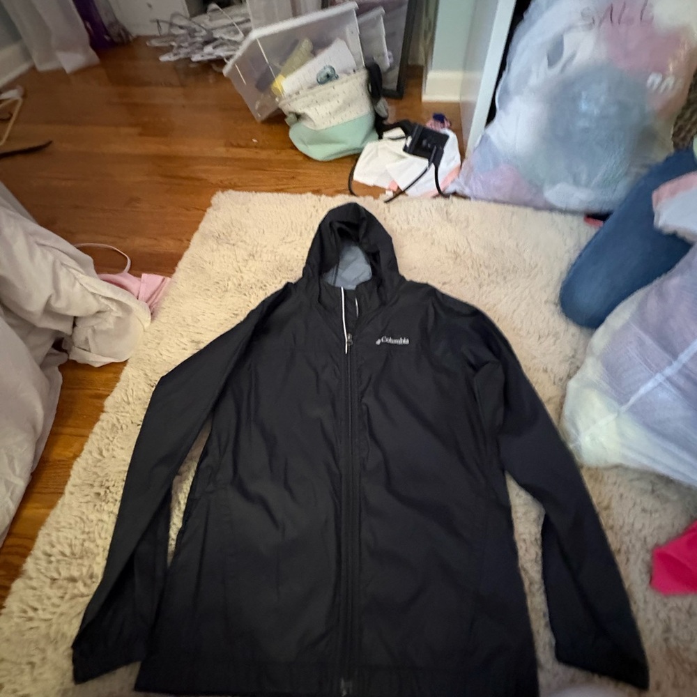 Columbia Men's Charcoal Hooded Raincoat